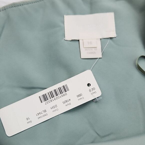 J. Crew NWT Kylie Silk Chiffon Dress in Dusty Shale Women's size‎ 16 - Picture 2 of 9